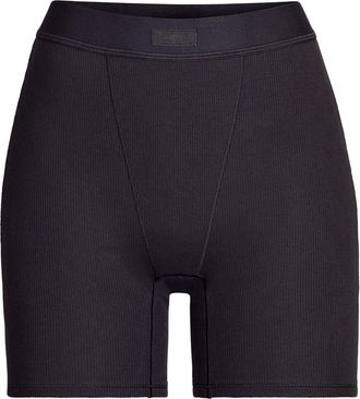 SKIMS Cotton-rib Boxer Shorts - Black - S (UK8-10 / S)