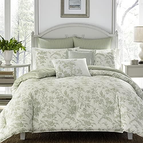Laura Ashley Bettwäsche-Set Doppelbett/Queen | Superweiche 100% Baumwolle Mit Floralem Design – Inkl. Bettbezug & 2 Kissenbezügen, Öko-Tex Zertifiziert
