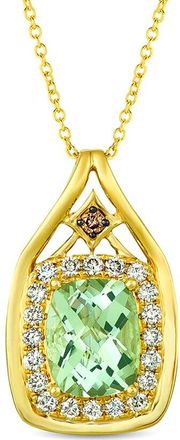 Le Vian 14K 2.75 Ct. Tw. Diamond & Green Quartz Pendant