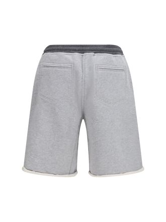 Brunello Cucinelli Mens Cotton Drawstring Shorts Grigio+piombo Bermuda