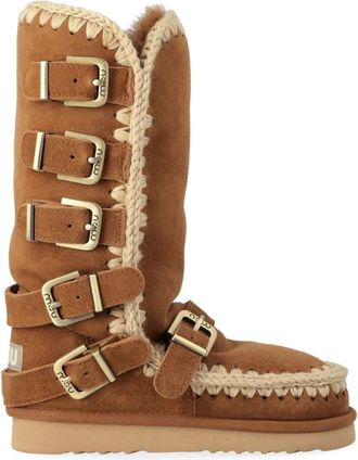 Mou Eskimo 40 Buckle Straps - Dames - Winterlaarzen - Bruin - 40 EU - Wol - Schoenen