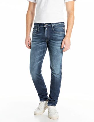 Replay Slim-fit-Jeans REPLAY ANBASS Jeans, Herren, Gr. 34, L&auml;nge 34, blau (dunkelblau used), Denim/Jeans, Obermaterial: 95% Baumwolle, 3% Elastomultiester, 2