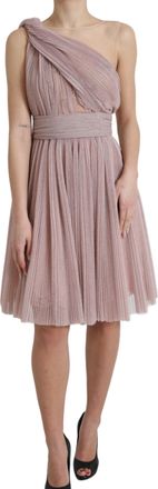 Dolce & Gabbana Pliss&eacute; Mini-jurk E&eacute;n Schouderstijl