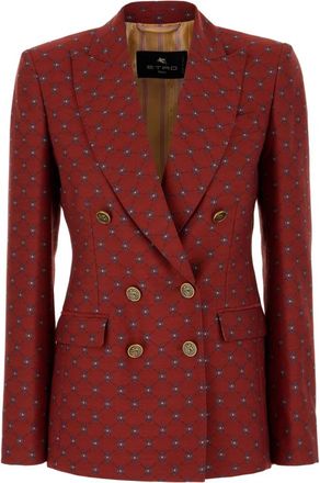 Etro Blazer - Dames - Blazers - Rood - S - Katoen - Jassen