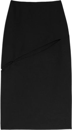 Jil Sander Rechtvallende Midi Rok - Dames - Midirokken - Zwart - XL - Rokken