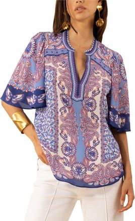 Hale Bob Hale Bob Novah Short Sleeve Jersey Silk Top