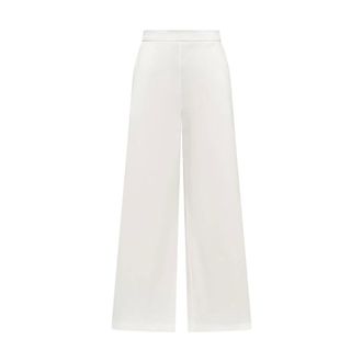 Maliparmi Wide Trousers, female, White, Size: 2XS Stretch Cotton Trousers