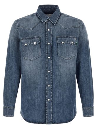 Department Five Blue Cotton Mens Blouse