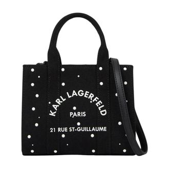 Karl Lagerfeld Mini Square Tote - Dames - Handtassen - Zwart - ONE Size - Katoen - Tassen