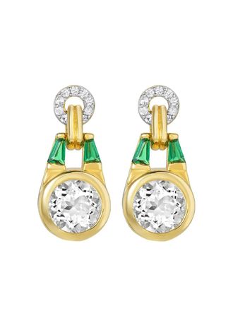 V by Laura Vann buckle round-stone earrings - Gold