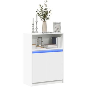 vidaXL Credenza con led Bianca 72x34x100 cm in Legno Multistrato - Vidaxl