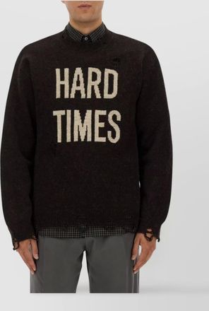 Moschino distressed ribbed sweater with cuffs and hem