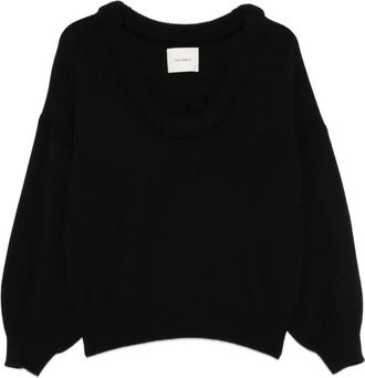 Lisa Yang Off-Shoulder Sweater - Dames - Cashmere truien - Zwart - XS - Kasjmier - Truien & Vesten