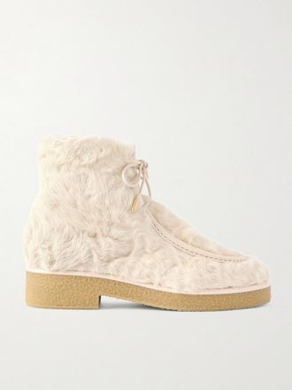 Aquazzura Stivali In Shearling Frosty - Crema
