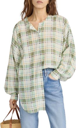 Frame Denim The Plaid Utility Button-Up Shirt in Jade Green Multi at Nordstrom, Size X-Small