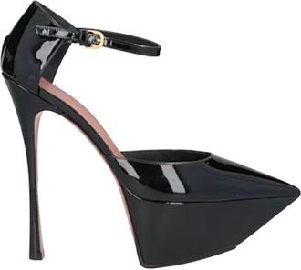 Amina Muaddi Black Patent Angelica Pumps Size 36