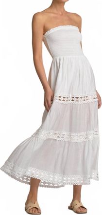 Elan Strapless Midi Dress In White