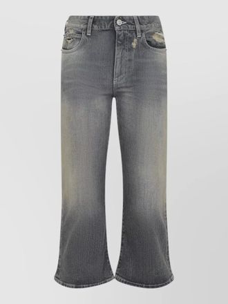 Balenciaga denim mid-rise cropped flared trousers