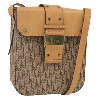 Dior Pre-owned Cross Body Bags, female, Beige, Size: ONE SIZE Pre-owned Vintage Canvas Shoulder Bag