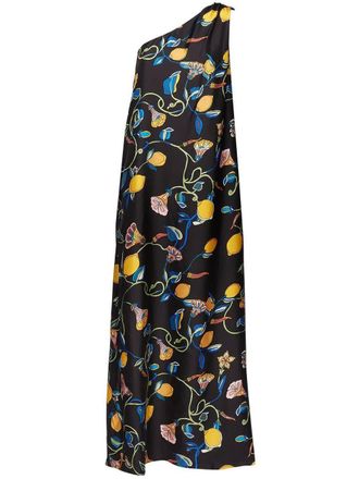 La DoubleJ Asymmetrische maxi-jurk - Zwart