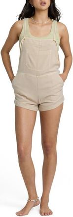 Billabong Wild Pursuit Short Overalls in Oatmeal at Nordstrom, Size X-Small