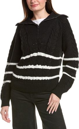 English Factory Stripe 1/2-Zip Sweater
