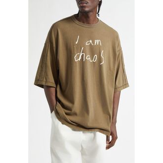 Undercover I Am Chaos Oversize Graphic T-Shirt in Gray Brown at Nordstrom, Size 3