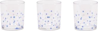 Melrose International Dotted Glass Votive Candle Holder (Set of 3) - Blue