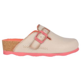 Pikolinos Witte Roze Dames Klomp van Leer - Dames - Slip ons - Wit - 40 EU - Leer - Schoenen