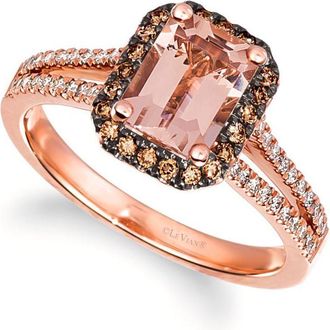 Le Vian Ladies Peach Morganite Rings set in 14K Strawberry Gold