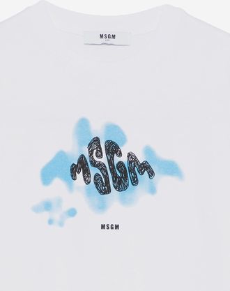 Msgm Kids T-Shirt Cotton White T-Shirts And Polos