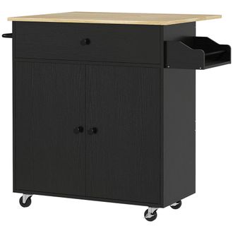 HOMCOM Isla de cocina 106x42x87 cm negro
