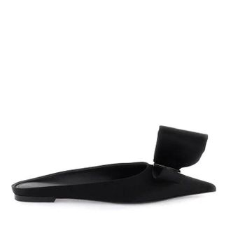 Ferragamo Ferragamo Asymmetric-Bow Satin Mules
