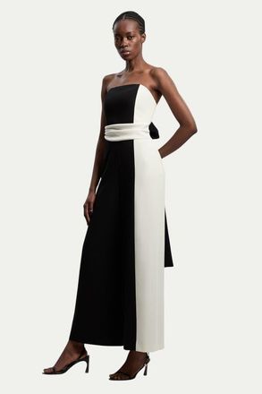 Karen Millen Soft Tailored Bandeau Jumpsuit in Mono at Nordstrom, Size 10