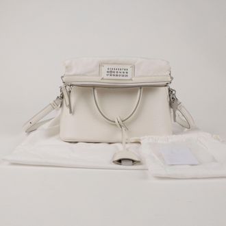 Maison Margiela Womens Mini Leather Tote Bag Ivory