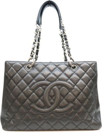 Chanel Black Grained Calfskin Tote Bag (Pre-Owned)