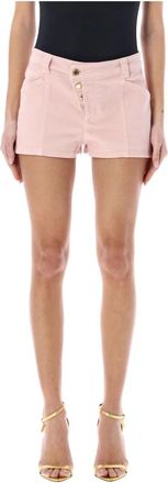 Tom Ford Iced Pink Asymmetrische Denim Shorts - Dames - Bermuda - Roze - W25 - Denim - Korte Broeken