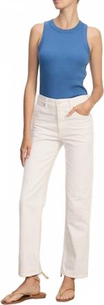 Veronica Beard Leah Straight Leg Jeans In White