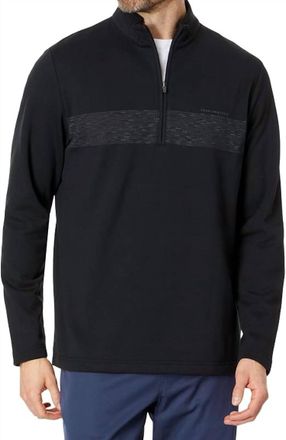 Travis Mathew Upgraded Fleece 1/4 Zip Pullover In Black/coronet