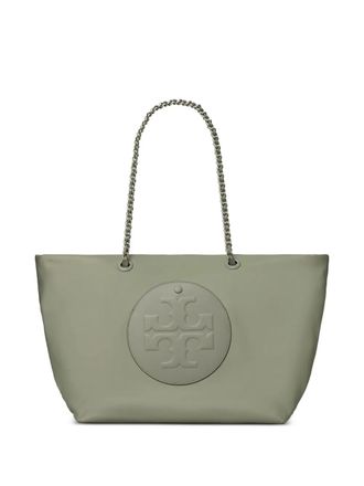 Tory Burch chain-strap logo-plaque tote bag - women - Recycled Polyester/Recycled Nylon - One Size - Neutrals