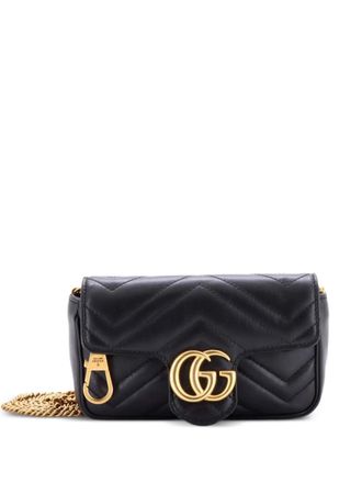 Gucci GG Marmont Flap Bag Matelasse Leather Super Mini crossbody bag - Black