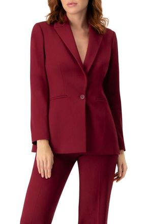 Ivonne Tailored Single-Button Blazer in Wine at Nordstrom, Size 14