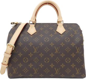 Louis Vuitton Monogram Marron Coated Canvas Boston Bag (Pre-Owned)