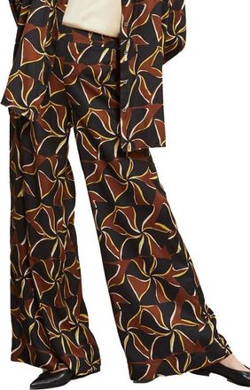 ottod'Ame Viscose Palazzo Trousers in Brown at Nordstrom, Size 48 It