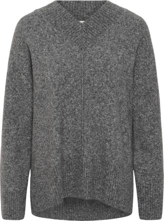 Soaked In Luxury SLBean V-Neck Pullover - Dames - V-hals truien - Grijs - XS - Leer - Truien & Vesten