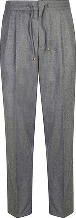 Brunello Cucinelli Luxe Grijze Wollen Broek - Heren - Chinos - Grijs - 2XL - Wol - Broeken