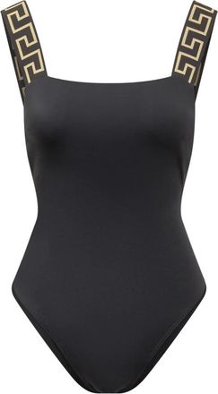 Versace Greca One-Piece Badpak - Dames - Badpakken - Zwart - S - Nylon - Badmode