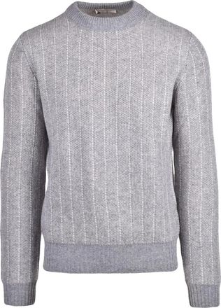 Wool & Co Vertical Ribbed Knit Crew Neck Sweater