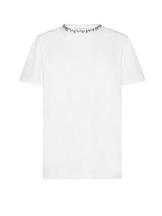Golden Goose Cotton T-Shirt With Rhinestones-Donna