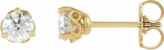 Diamond2Deal 14k Gold Round 1/2ct Lab-Grown Diamond Infinity Earrings Clarity SI, Color G-H